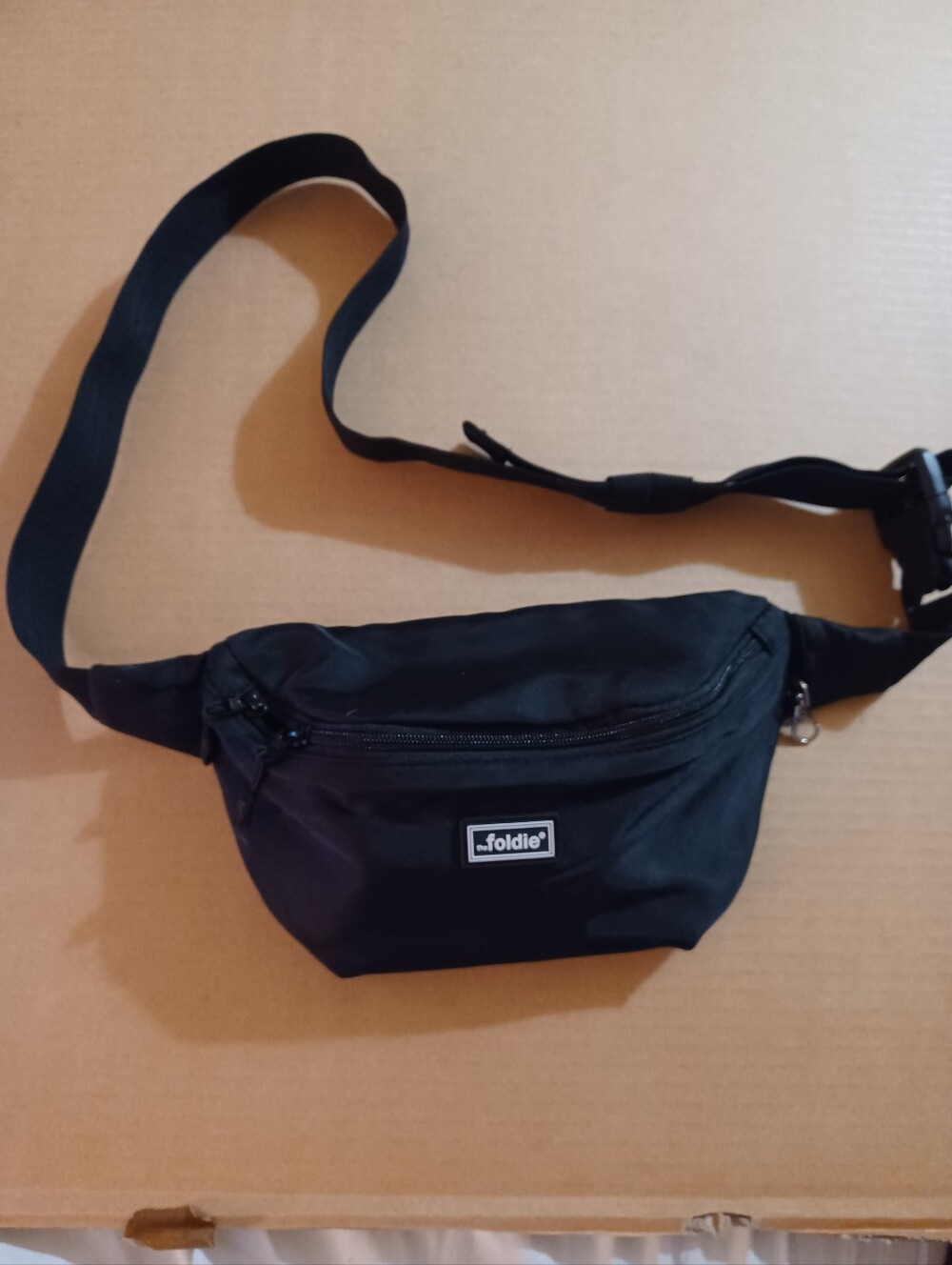 The Foldie Crossbody Fanny Pack 11" RFID Anti-Theft Travel Bag Black Unisex